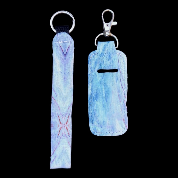 5 for $25 Wrist Lanyard Strap Lip Balm Holder Keychain Lipstick Lighter Tie Dye - Picture 2 of 2